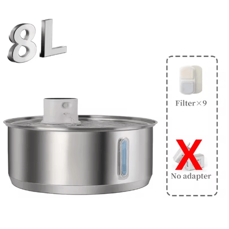 Petavista 8L Wireless Dog Water Fountain Automatic Stainless Steel Pet Water Dispenser 2