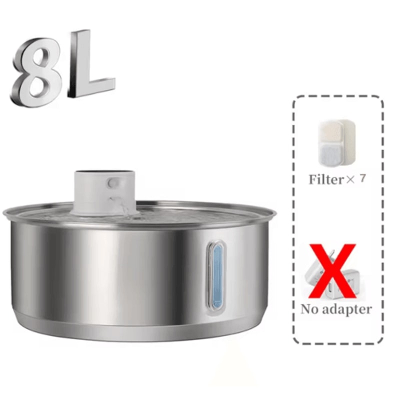 Petavista 8L Wireless Dog Water Fountain Automatic Stainless Steel Pet Water Dispenser 3