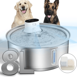 petavista 8l wireless dog water fountain – automatic stainless steel pet water dispenser