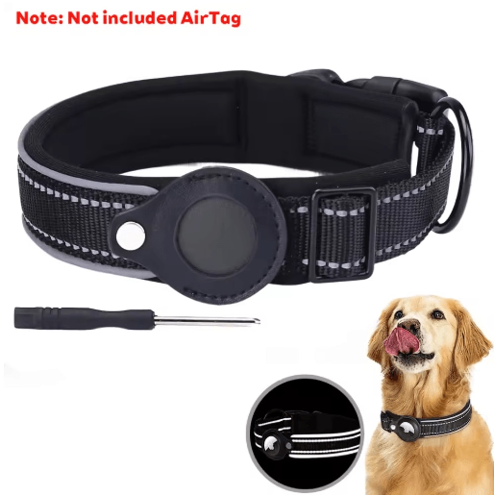 Reflective AirTag Dog Collar Waterproof AntiLost Pet Tracking Collar 7