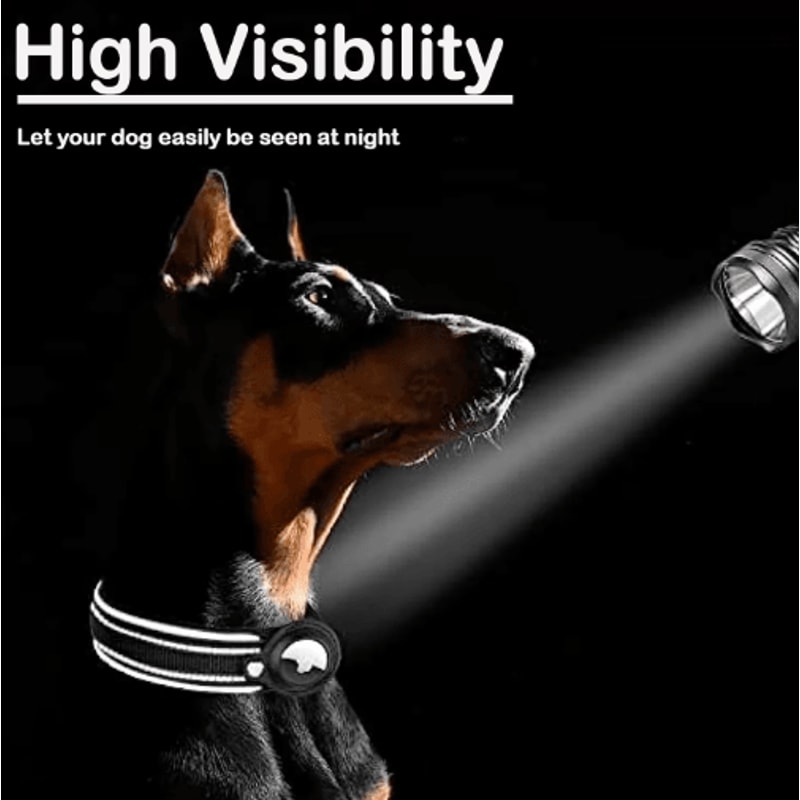 Reflective AirTag Dog Collar Waterproof AntiLost Pet Tracking Collar 10
