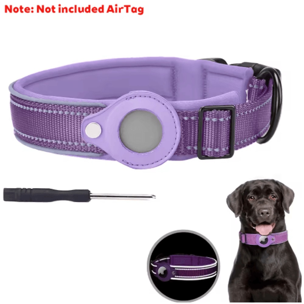 Reflective AirTag Dog Collar Waterproof AntiLost Pet Tracking Collar 9