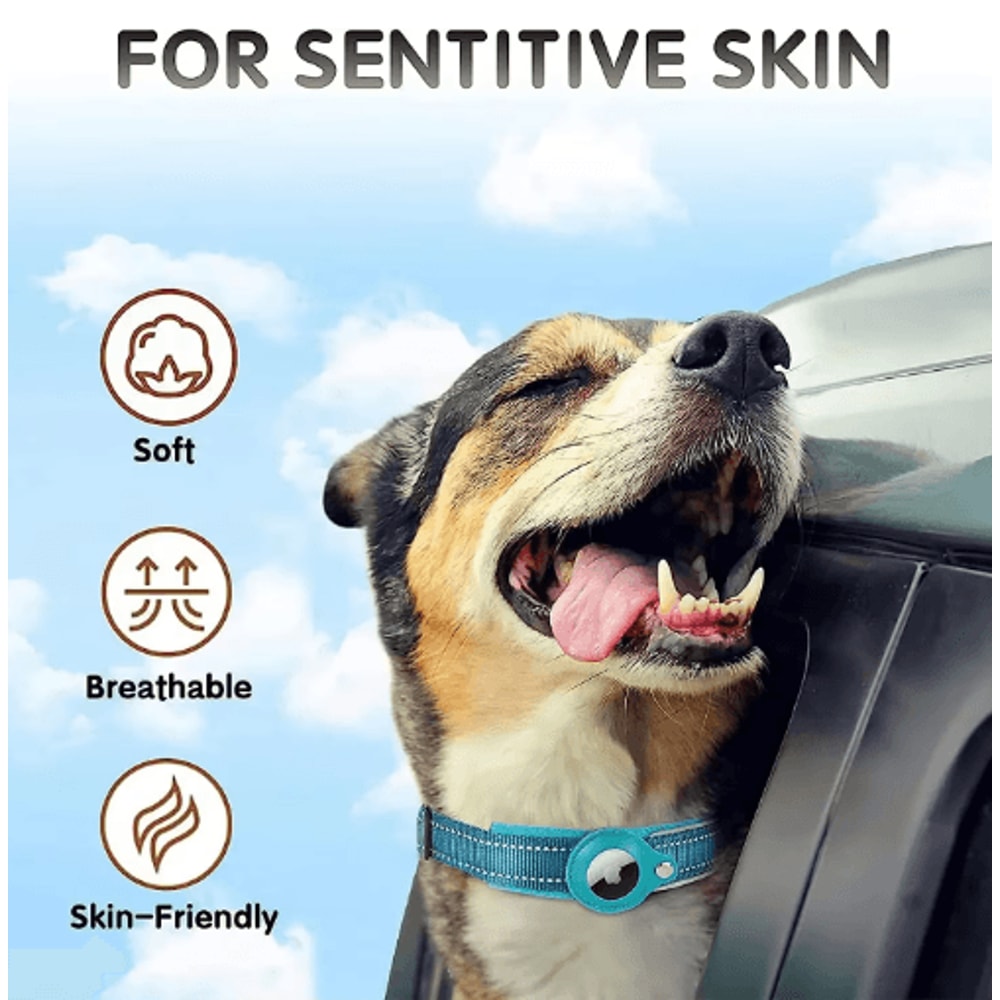Reflective AirTag Dog Collar Waterproof AntiLost Pet Tracking Collar 11