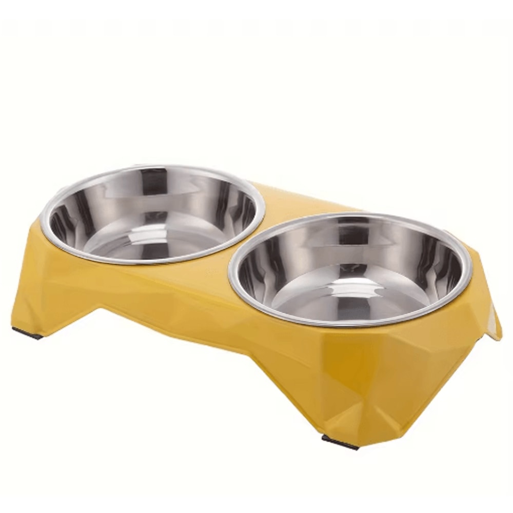 Stainless Steel Double Pet Bowl Large Capacity NonSlip Food Water Feeder 1