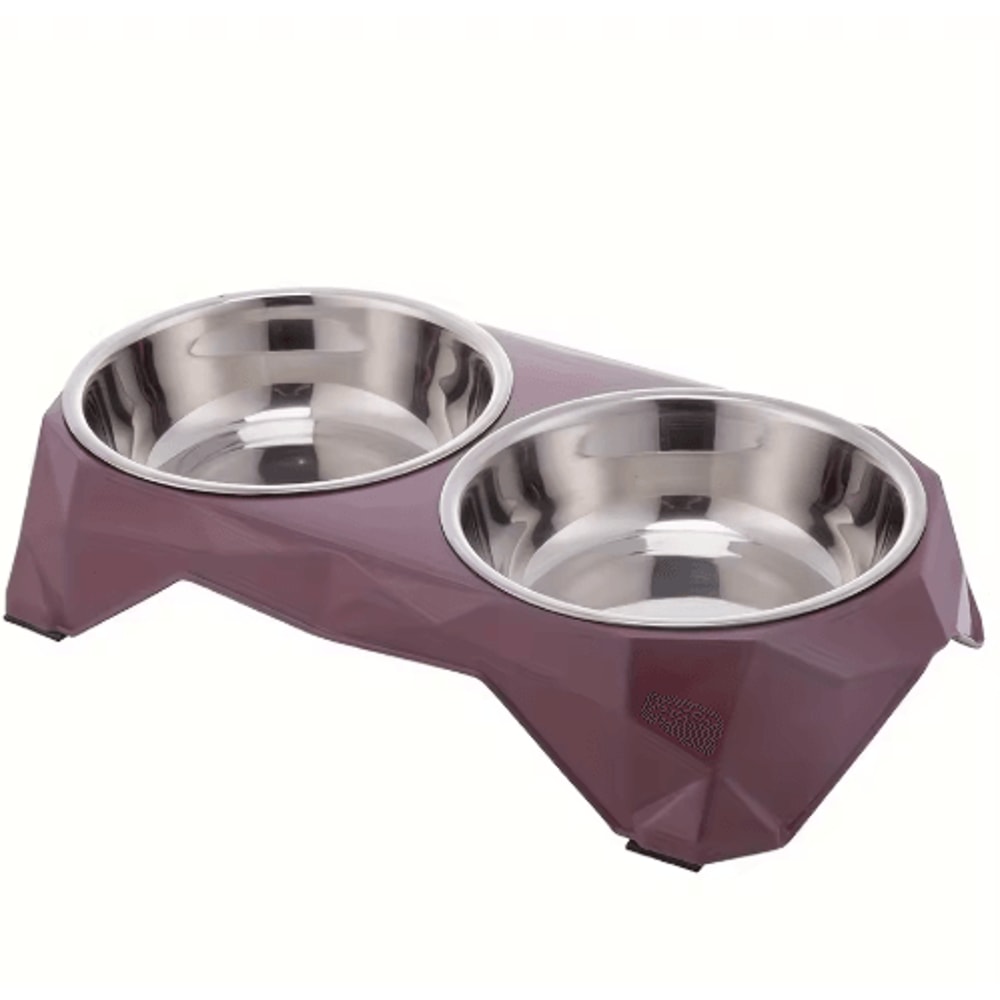 Stainless Steel Double Pet Bowl Large Capacity NonSlip Food Water Feeder 3