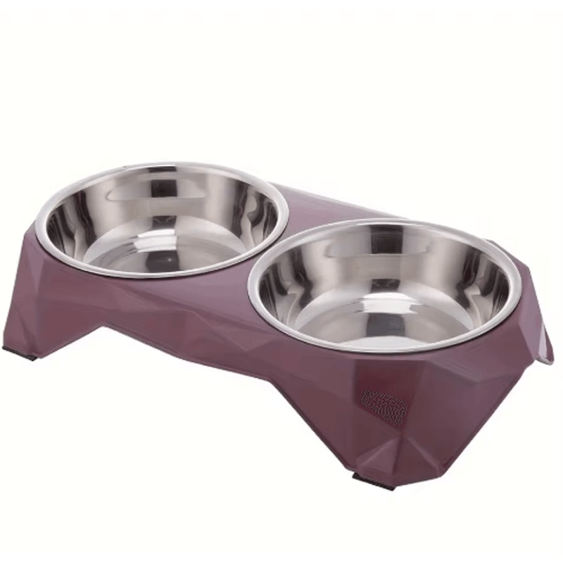 Stainless Steel Double Pet Bowl Large Capacity NonSlip Food Water Feeder 3