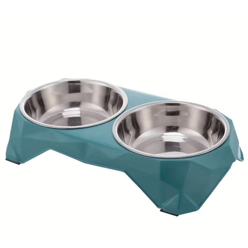 Stainless Steel Double Pet Bowl Large Capacity NonSlip Food Water Feeder 4