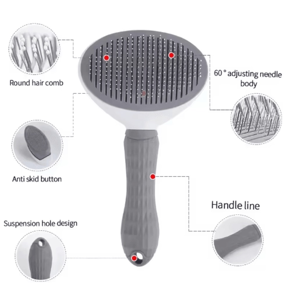 SelfCleaning Pet Grooming Brush Dog Cat Hair Remover Comb 5