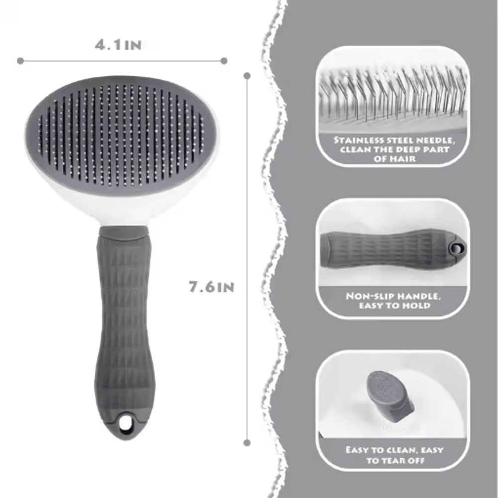 SelfCleaning Pet Grooming Brush Dog Cat Hair Remover Comb 6