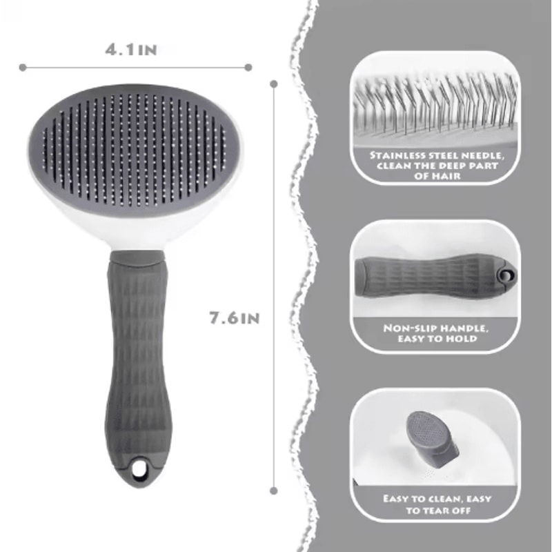 SelfCleaning Pet Grooming Brush Dog Cat Hair Remover Comb 6