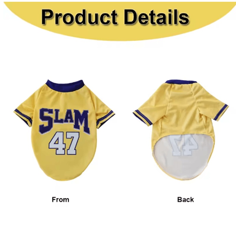 SLAM 47 Mesh Dog Jersey Breathable Summer Sports Shirt For Dogs Cats 2