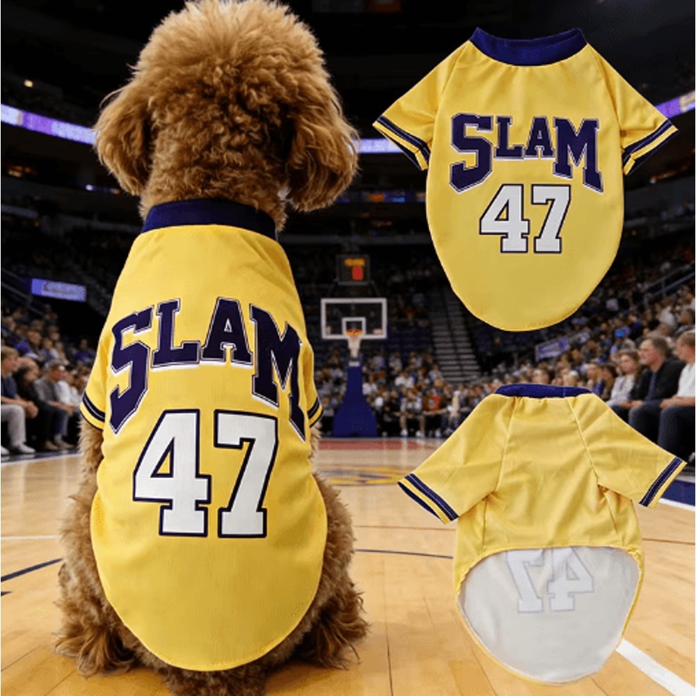 SLAM 47 Mesh Dog Jersey Breathable Summer Sports Shirt For Dogs Cats 0