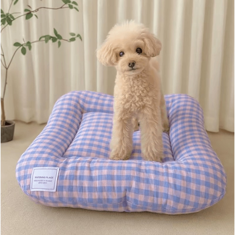 Macaron Plush Dog Bed Pad Soft NonSlip Pet Cushion For Cats Dogs 0