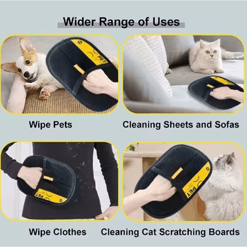 FurEase 2in1 Pet Hair Remover Grooming Glove Lint Roller 5