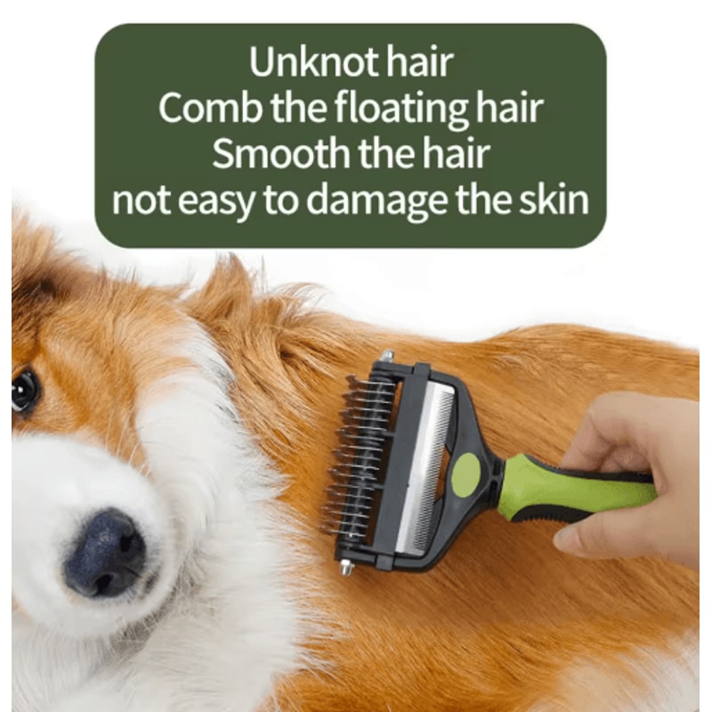 FurFlow 3in1 Deshedding Brush For Dogs Cats 5