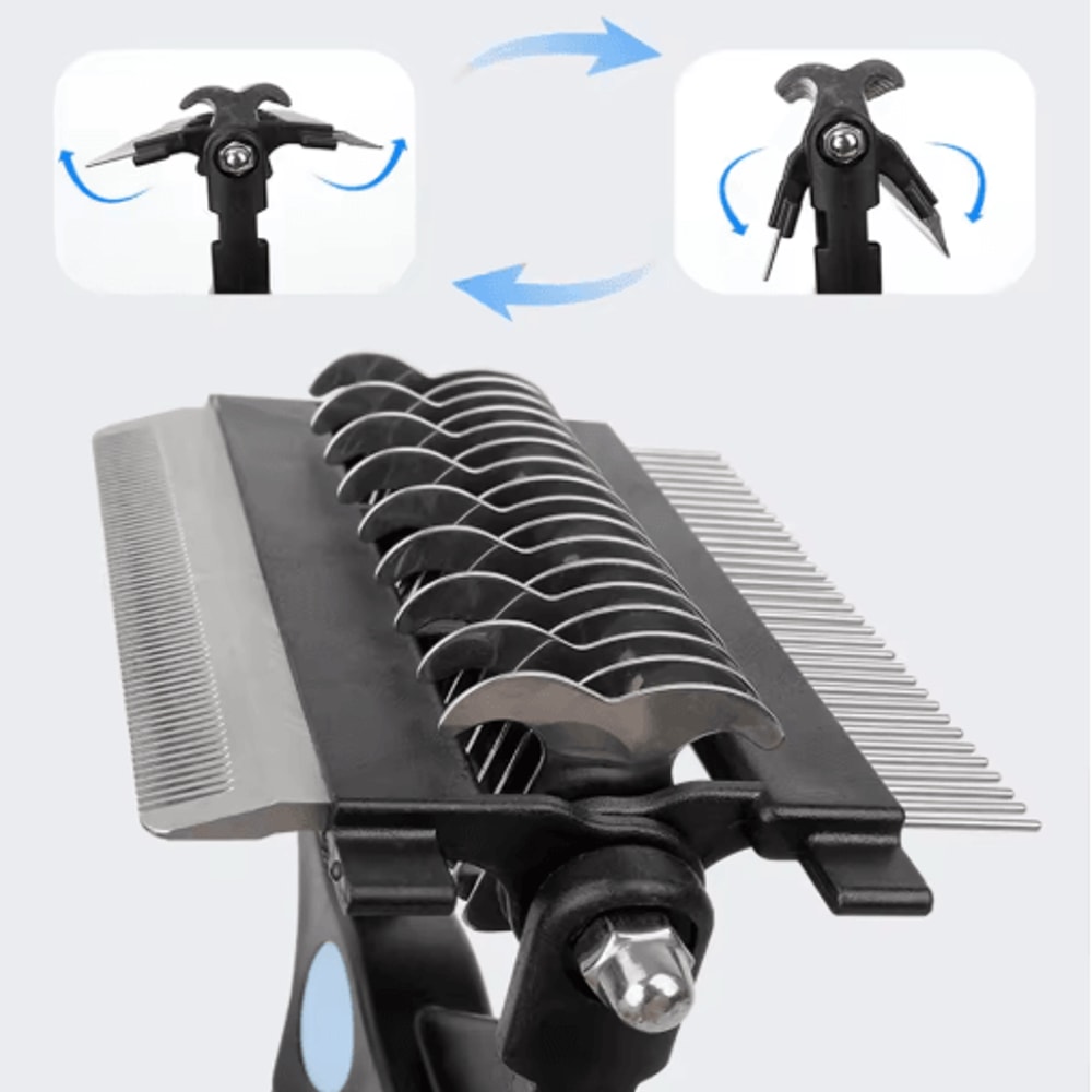 FurFlow 3in1 Deshedding Brush For Dogs Cats 7