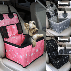 saferide travel dog car seat with storage pockets for small & medium dogs
