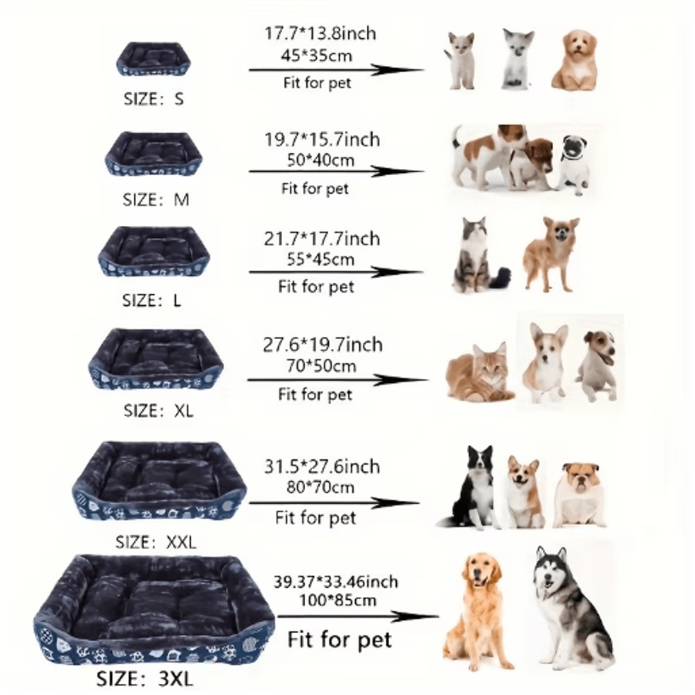 CozyNest Plush Dog Bed Sofa Mat For Small Medium Large Pets 7