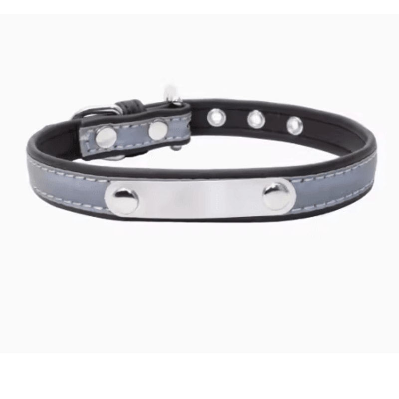 PawSignature Personalized Leather Dog Collar With Custom Engraved Name Plate 1