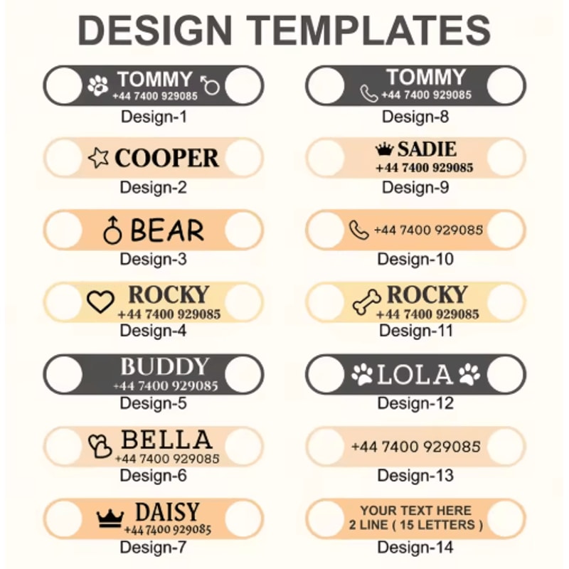 PawSignature Personalized Leather Dog Collar With Custom Engraved Name Plate 10