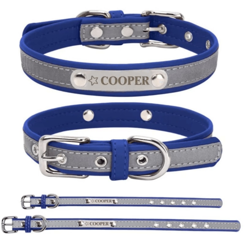 PawSignature Personalized Leather Dog Collar With Custom Engraved Name Plate 8