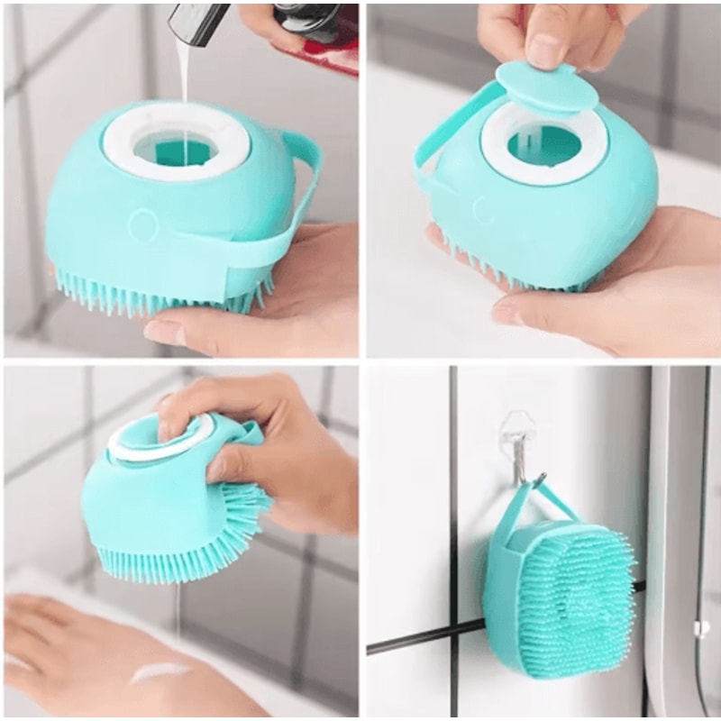 SoftSpa Silicone Pet Bath Brush For Dogs Cats 5
