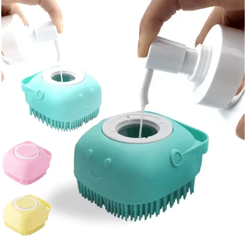 SoftSpa Silicone Pet Bath Brush For Dogs Cats 0