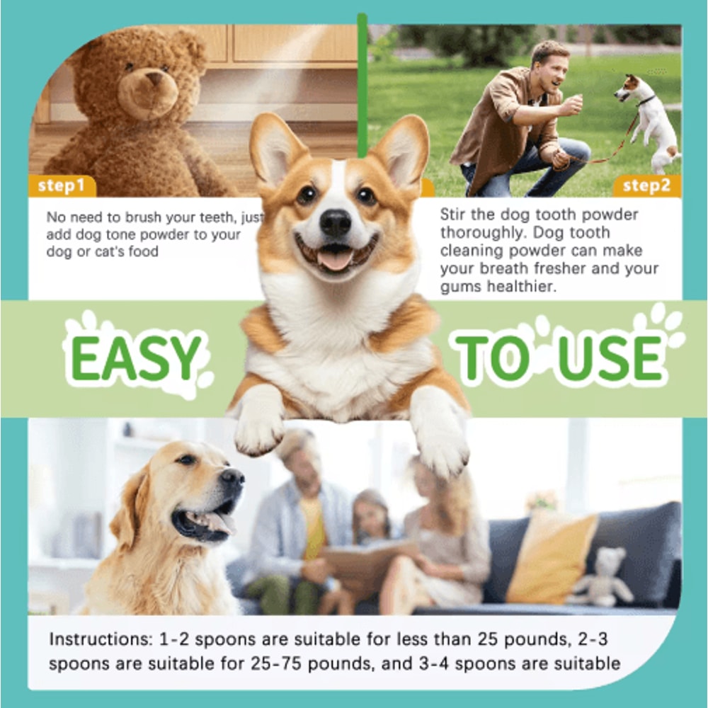 FreshMint Herbal Pet Teeth Powder For Dogs Cats 4
