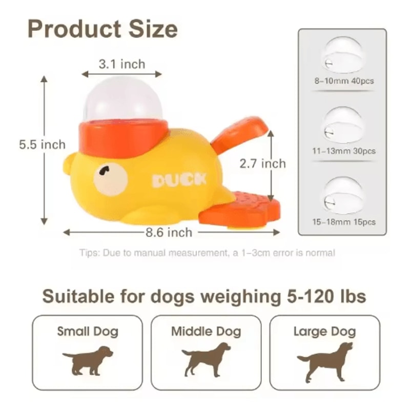 QuackPlay 2in1 Interactive Dog Toy Treat Dispenser 2
