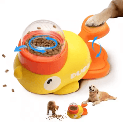 quackplay 2-in-1 interactive dog toy & treat dispenser