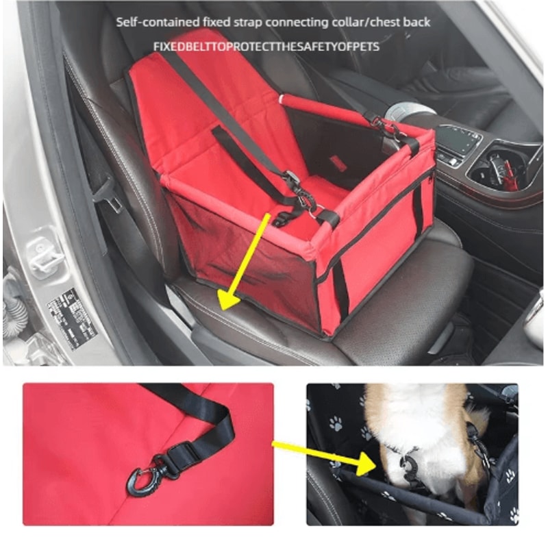 Travel Nest Foldable Dog Car Seat Cover Safety Hammock 11
