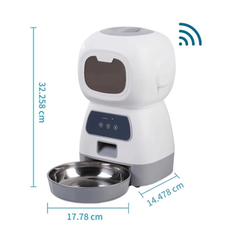 Smart Serve WiFi Automatic Pet Feeder With Voice Recorder Slow Feeding System 7