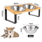 Comfort Dine Raised Cat Bowl Stand With Tilted Stainless Steel Feeding Bowls 5