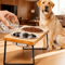 Comfort Dine Raised Cat Bowl Stand With Tilted Stainless Steel Feeding Bowls 0