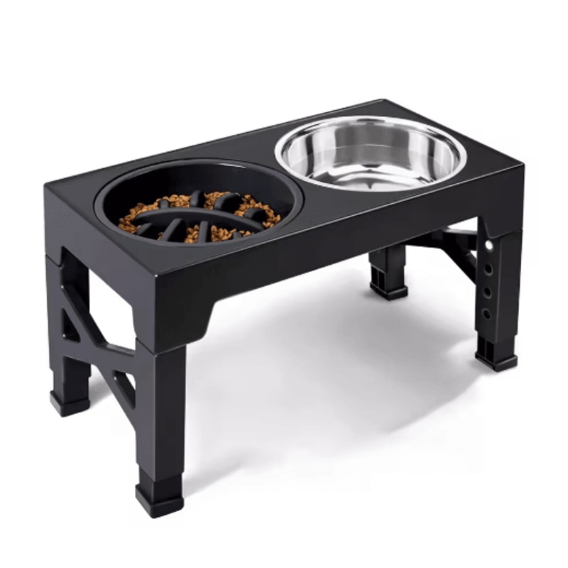 ElevaDine Adjustable Raised Dog Feeder With Double Stainless Steel Bowls 1