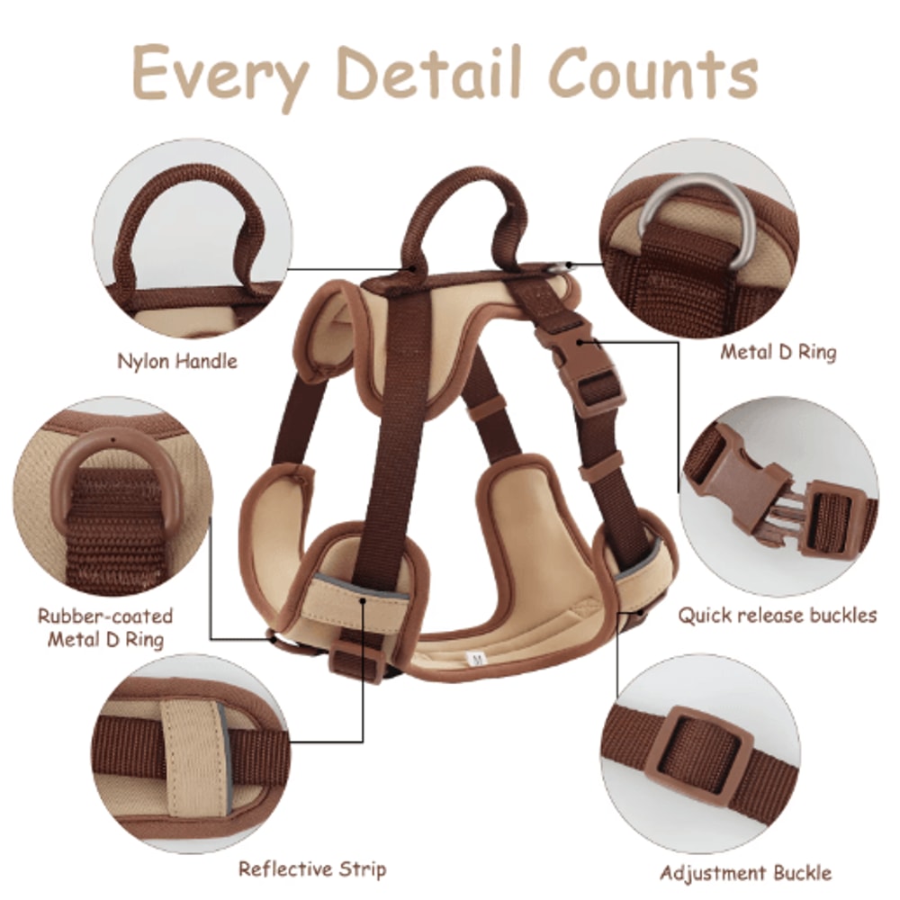 ChocoLuxe Personalized No Pull Dog Harness For Small Large Dogs 11