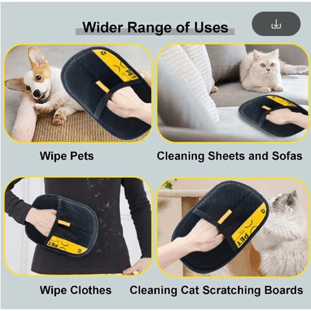 FurSweep 2in1 Pet Hair Remover Grooming Glove Lint Roller 5