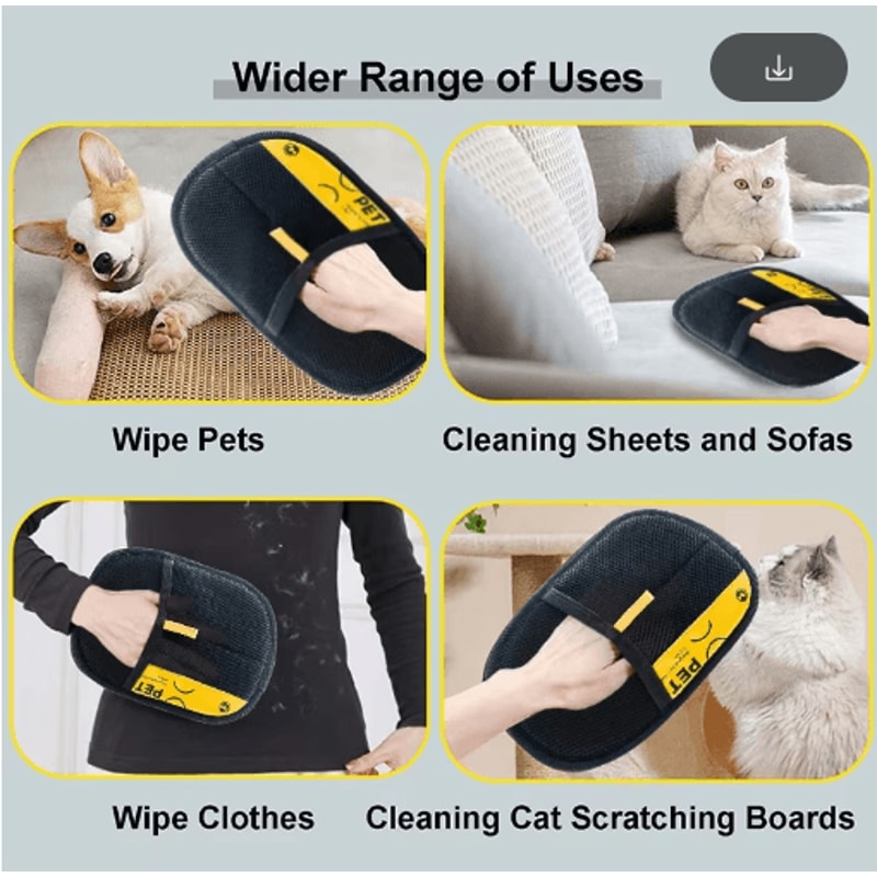 FurSweep 2in1 Pet Hair Remover Grooming Glove Lint Roller 5