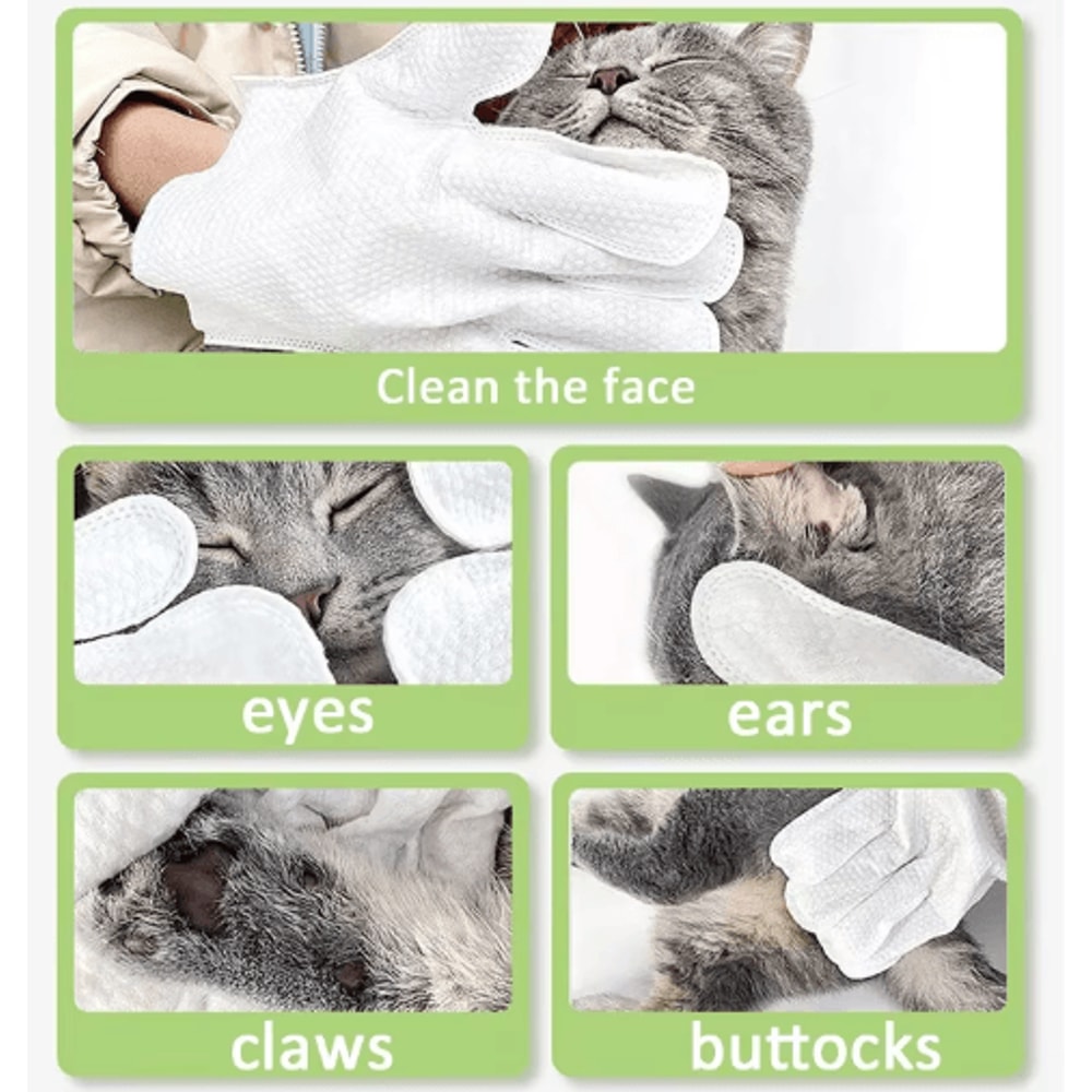 FreshPaws NoRinse Pet Cleaning Gloves For Cats Dogs 2