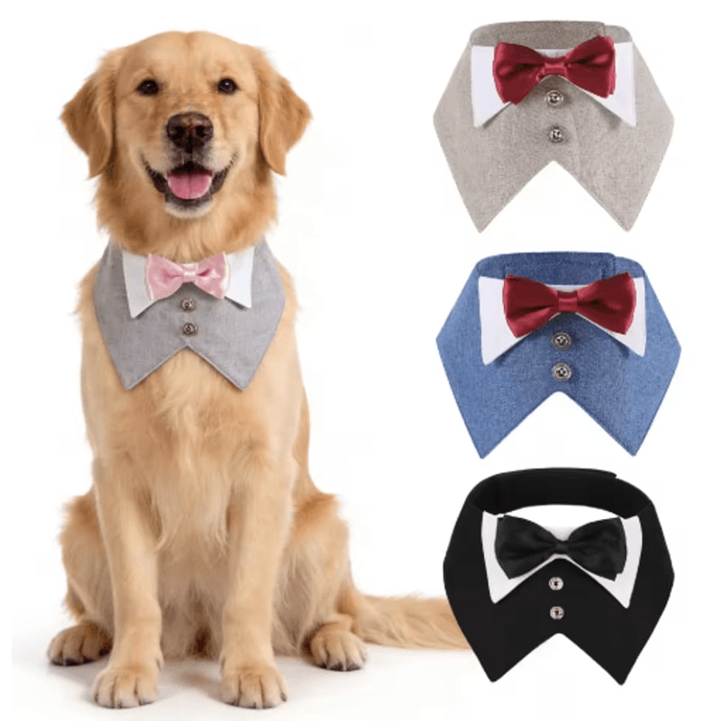 Sucado Elegant Dog Tuxedo Bandana For Weddings Special Occasions 0