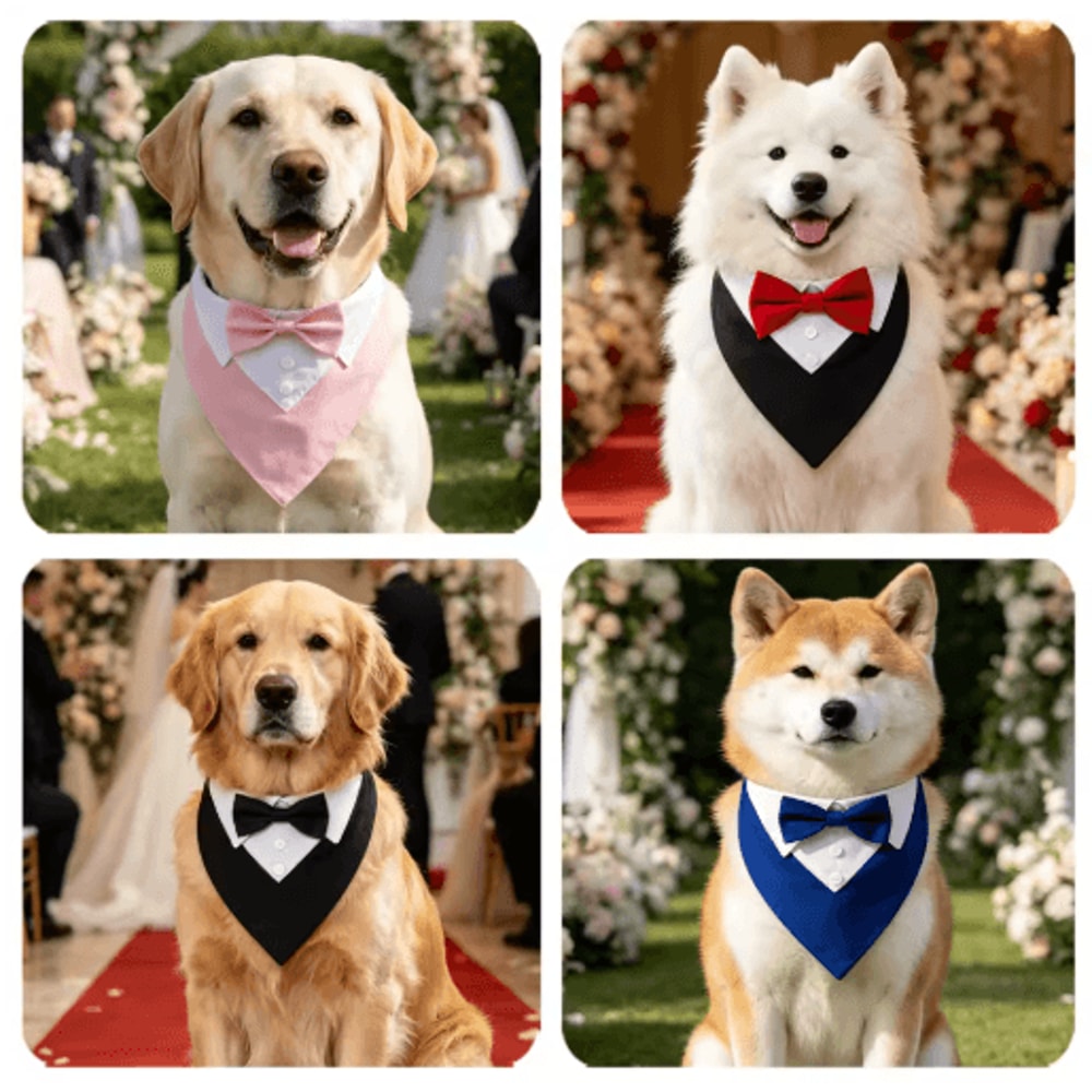 Sucado Elegant Dog Bow Tie Collar For Weddings Special Events 7