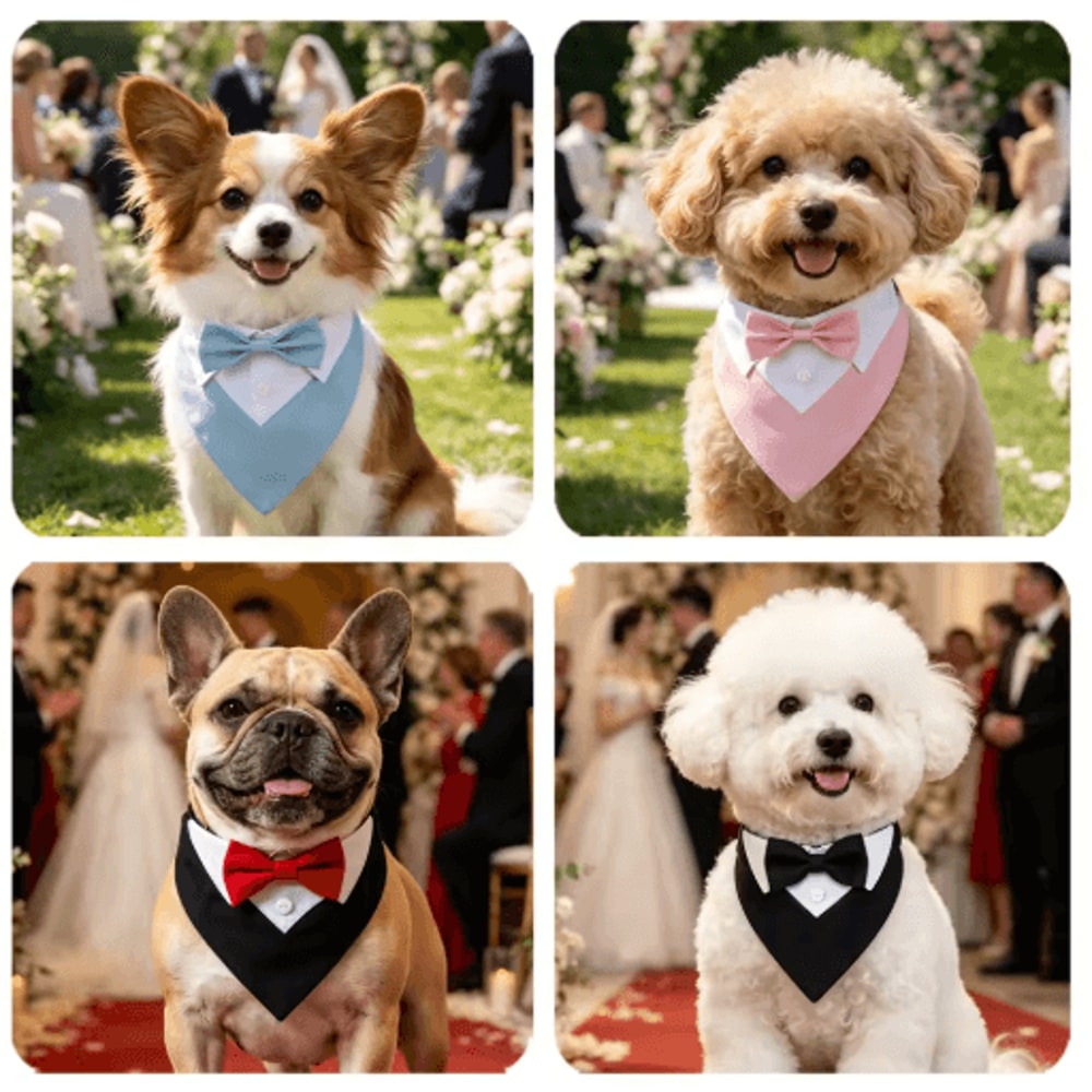 Sucado Elegant Dog Bow Tie Collar For Weddings Special Events 8