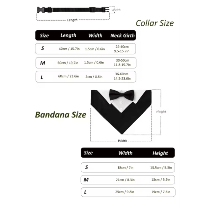 Sucado Elegant Dog Bow Tie Collar For Weddings Special Events 9