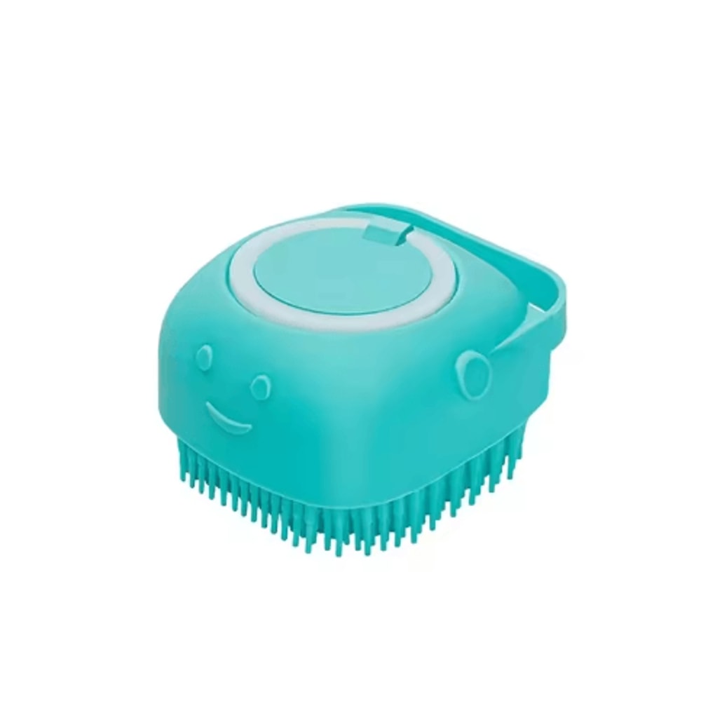 SpaSoothe Silicone Pet Grooming Brush With Shampoo Dispenser 2