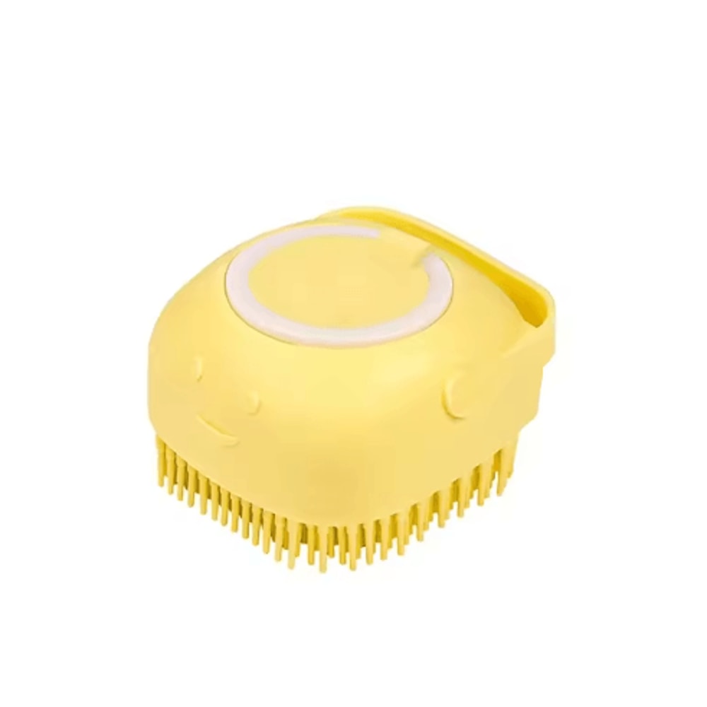 SpaSoothe Silicone Pet Grooming Brush With Shampoo Dispenser 3