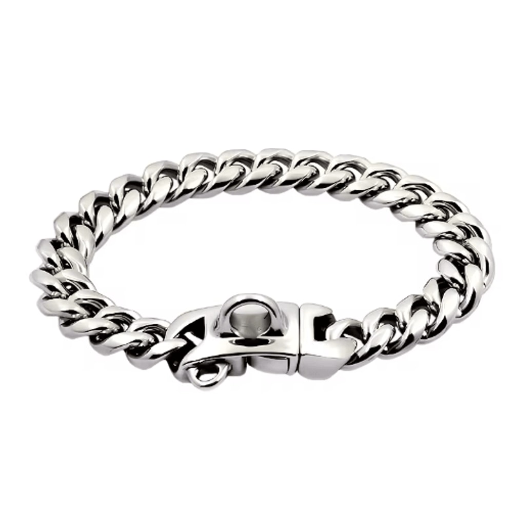 RoyalChain Stainless Steel Dog Chain Collar With Gold Cuban Link Design 2