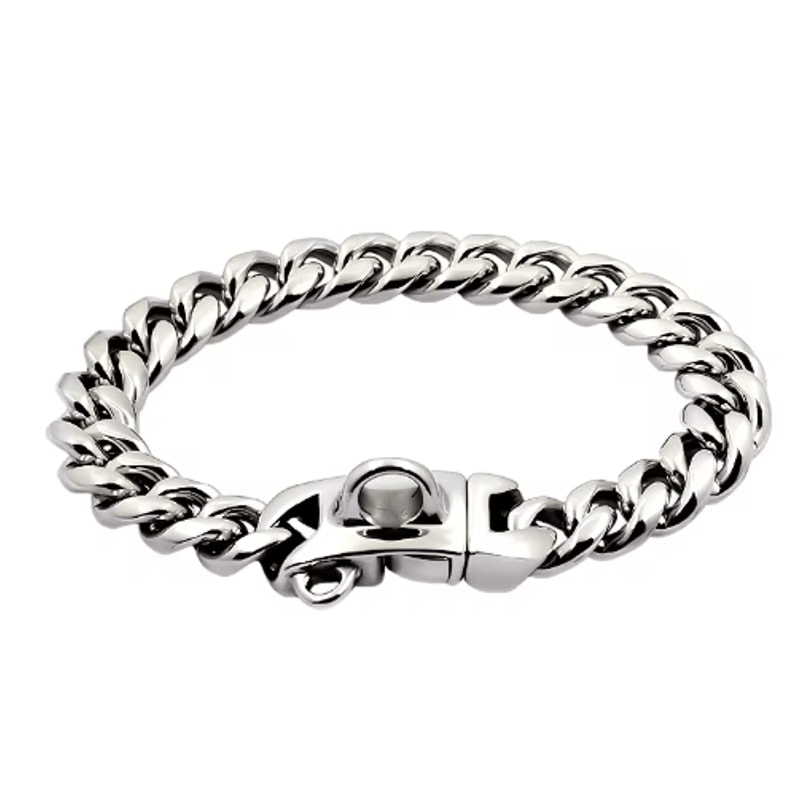 RoyalChain Stainless Steel Dog Chain Collar With Gold Cuban Link Design 2