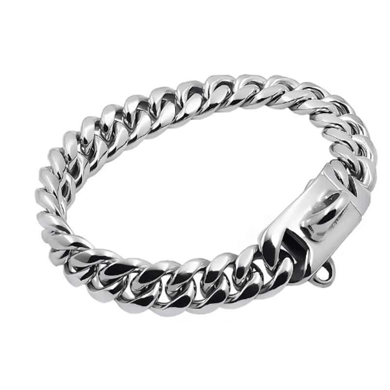 RoyalChain Stainless Steel Dog Chain Collar With Gold Cuban Link Design 4