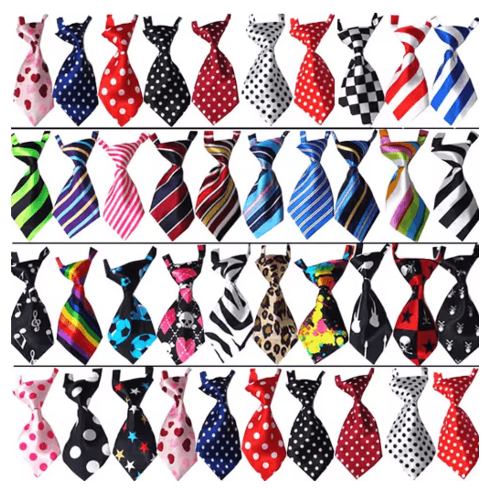 Paw Charm Adjustable Pet Bow Tie Set For Dogs Cats 2