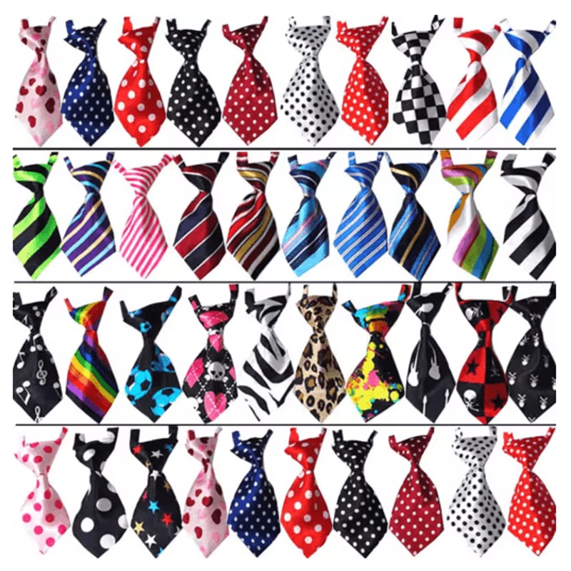 Paw Charm Adjustable Pet Bow Tie Set For Dogs Cats 2